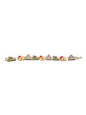 Nursing-Themed Enamel Slide Charm Bracelet I Love Nursing Nurse Hat & Hospital